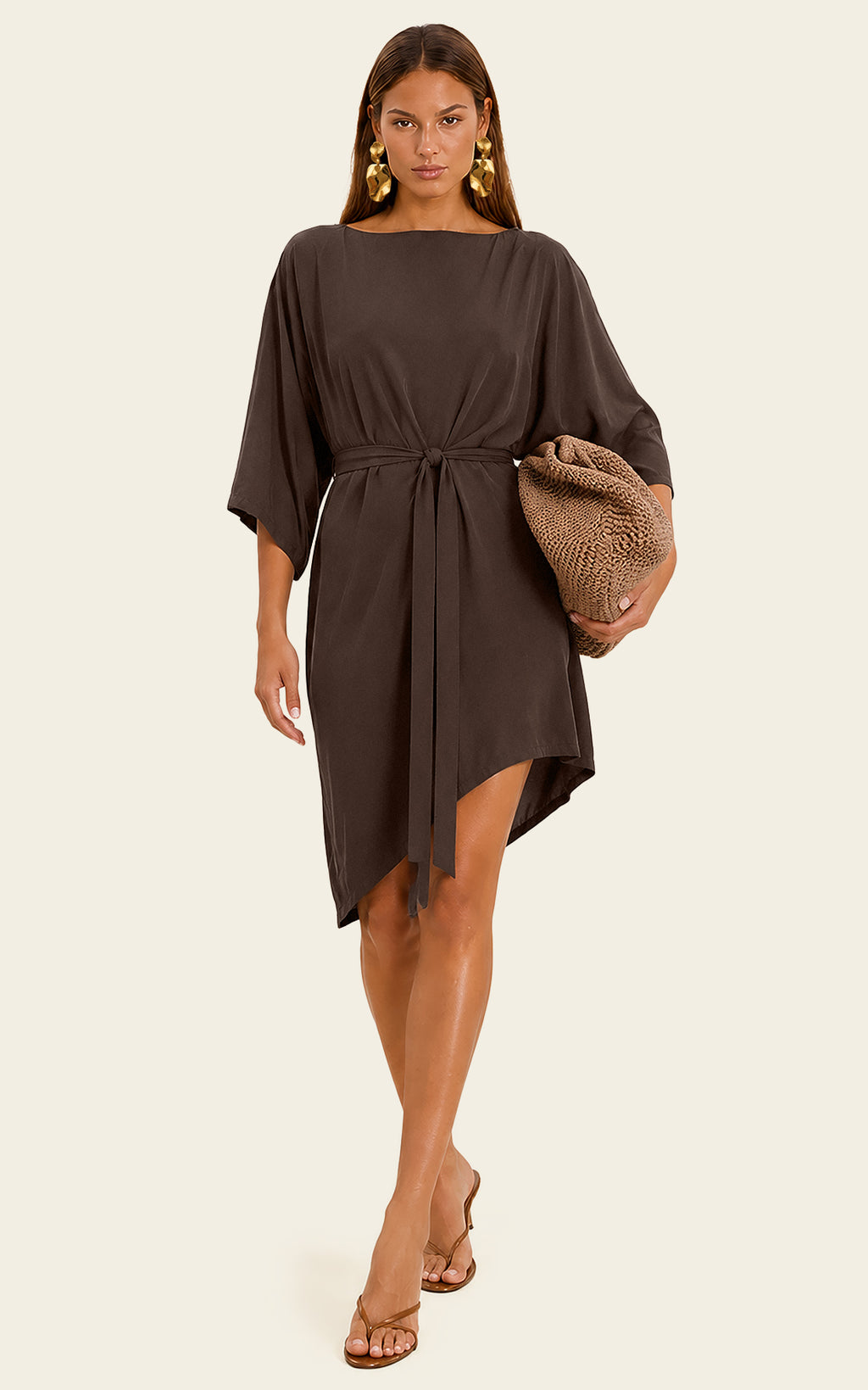The Luxe Luna Mini Kaftan - Cacao Noir