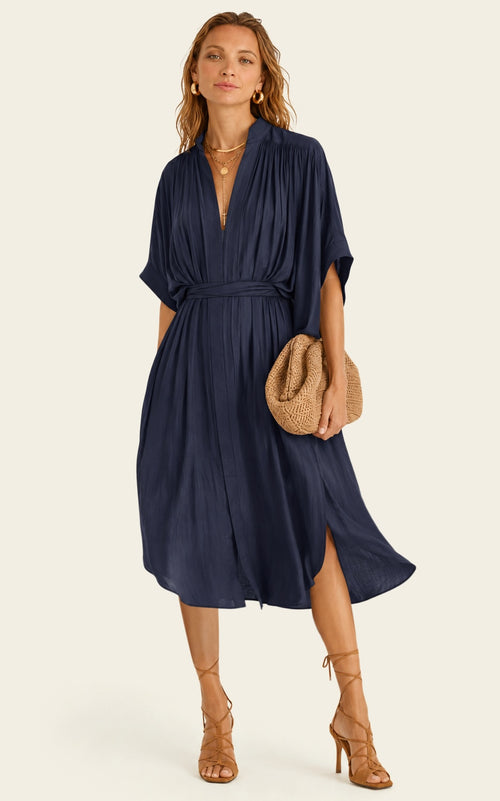 The Multiwear Shirt Dress - Night Sea, Petite
