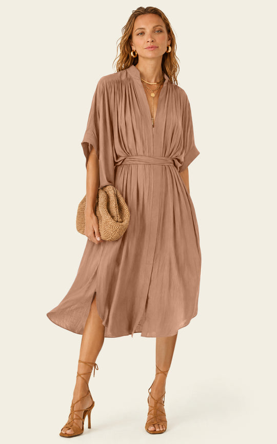 The Multiwear Shirt Dress - Chai Chameau, Petite