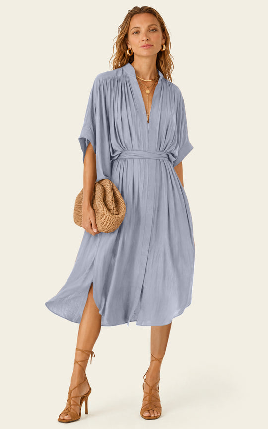 The Multiwear Shirt Dress - Bleu de Lune, Petite