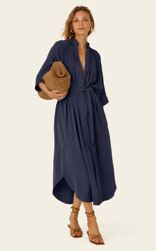 The Multiwear Shirt Dress - Night Sea, Grande