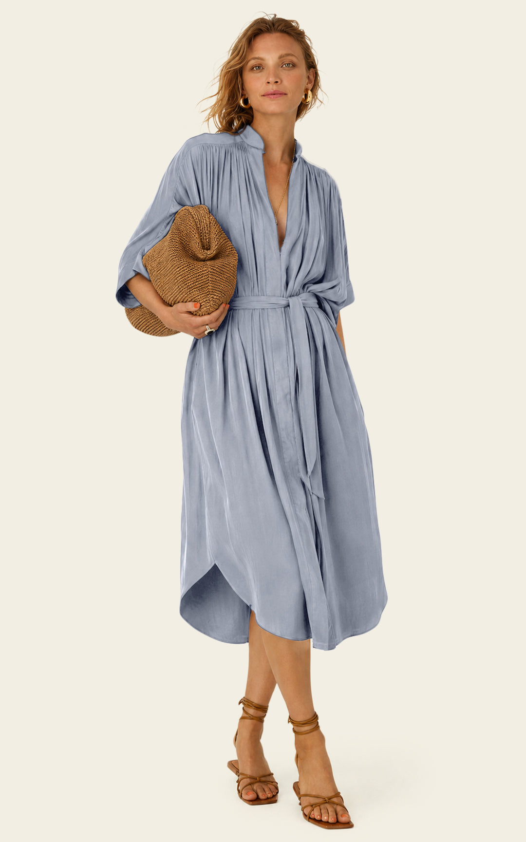 The Multiwear Shirt Dress - Bleu de Lune, Midi