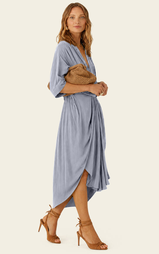 The Multiwear Shirt Dress - Bleu de Lune, Midi