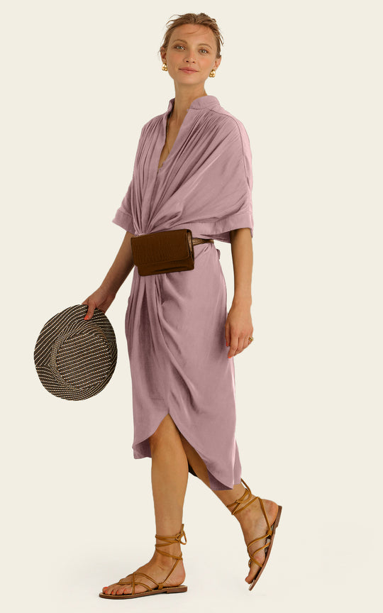 The Multiwear Shirt Dress - Mauve Maxime #9, Midi