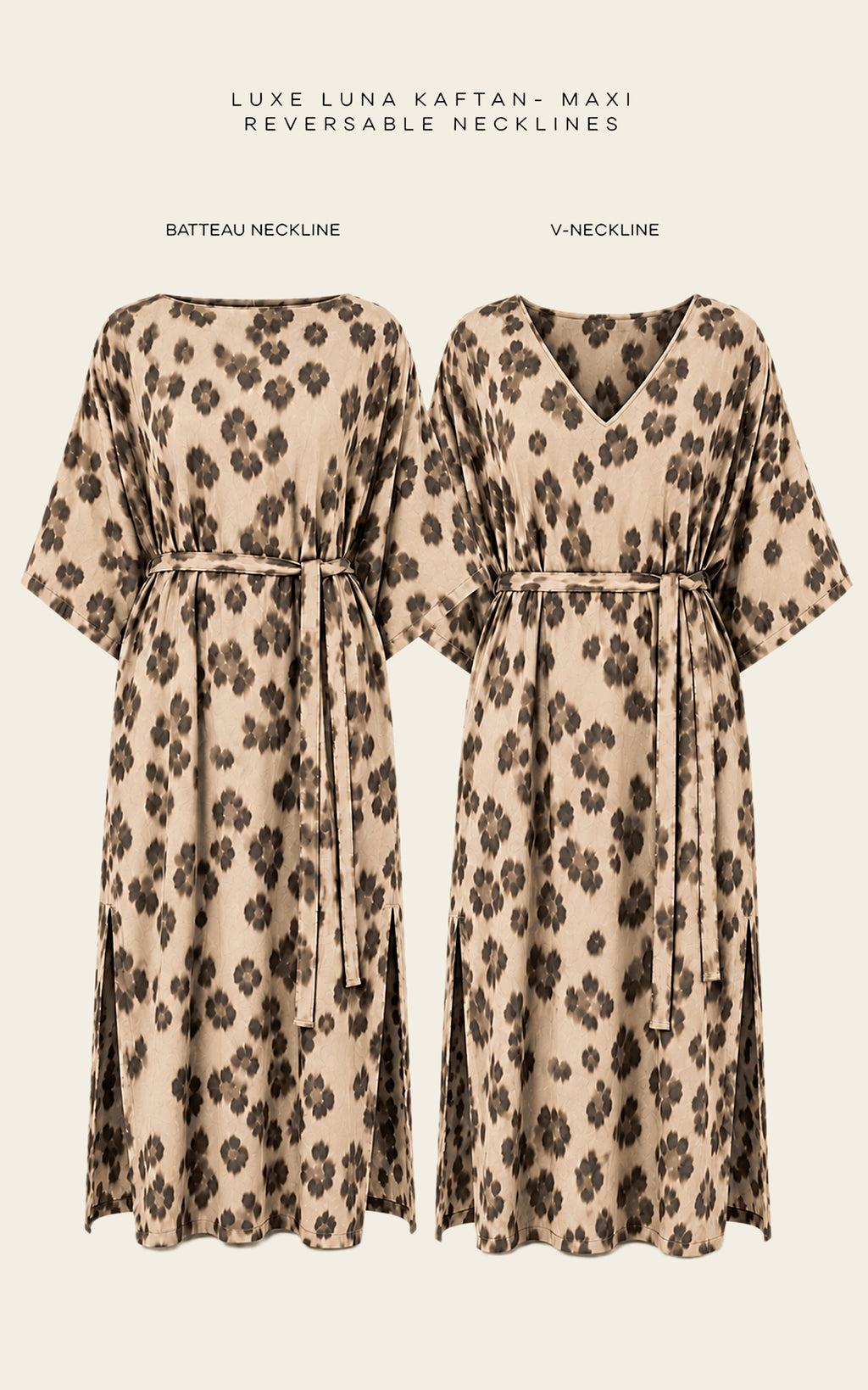 The Luxe Luna Maxi Kaftan - Snow Leopard