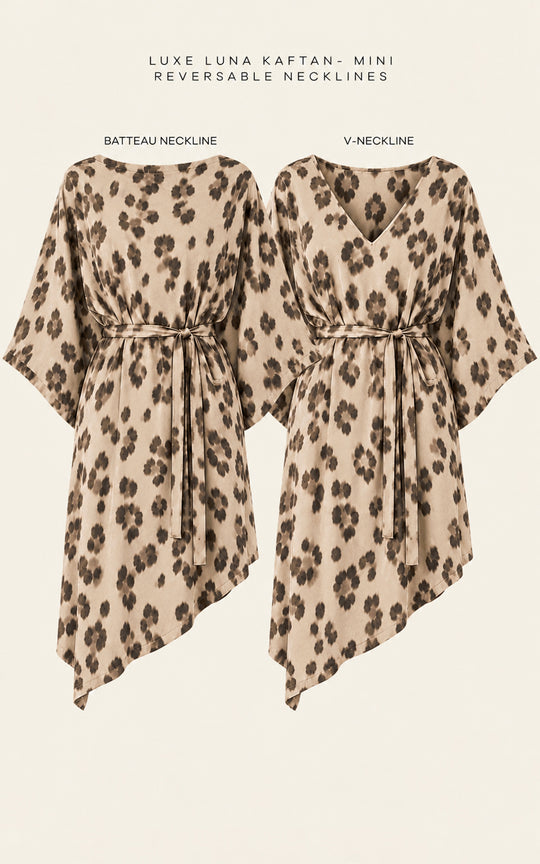 The Luxe Luna Mini Kaftan - Snow Leopard