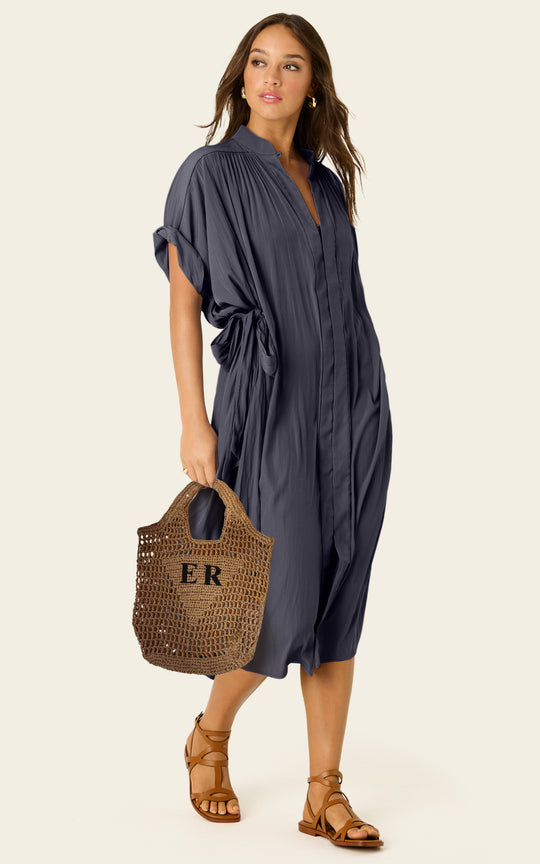 The Multiwear Shirt Dress - Skyfall Grey, Midi