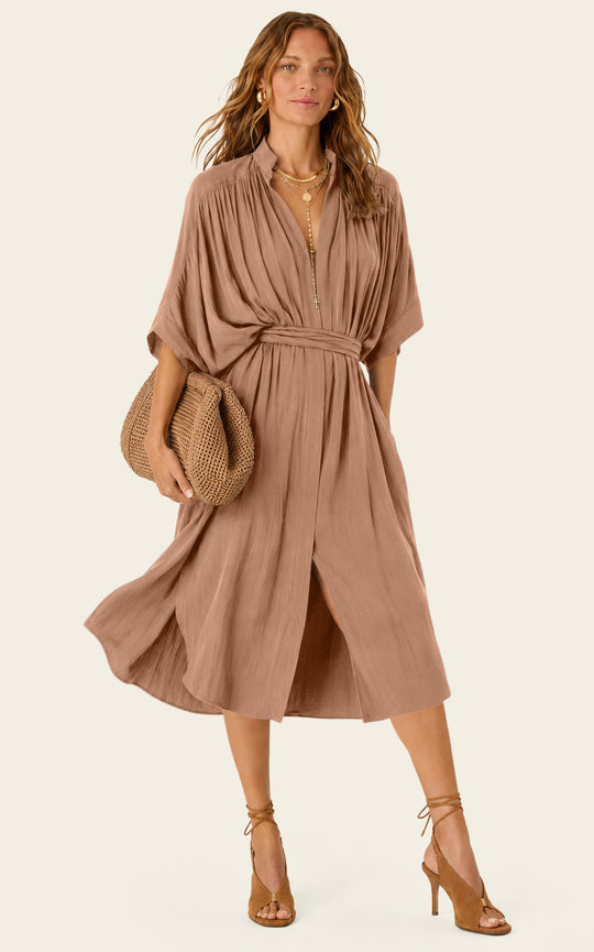 The Multiwear Shirt Dress - Chai Chameau, Petite