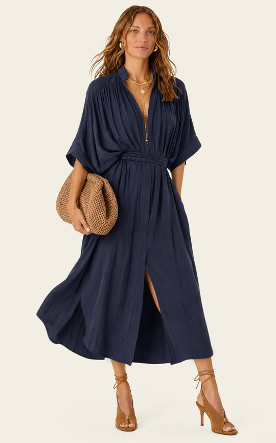 The Multiwear Shirt Dress - Night Sea, Grande