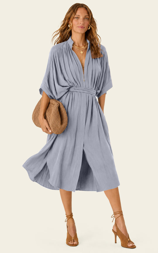 The Multiwear Shirt Dress - Bleu de Lune, Petite