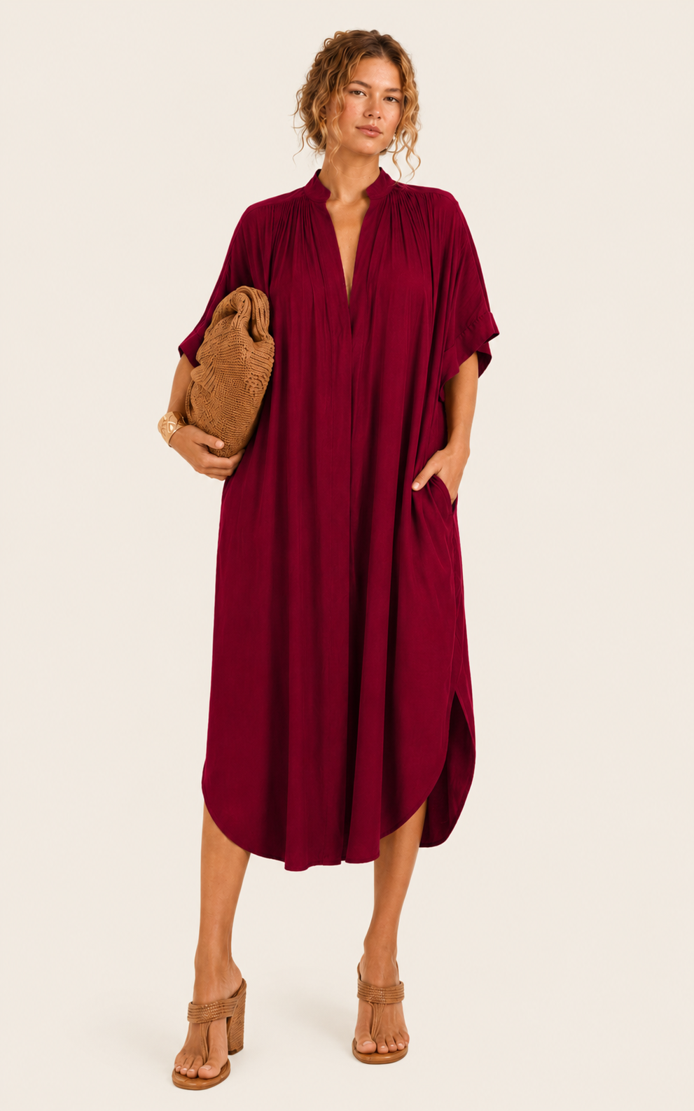 The Multiwear Shirt Dress - Blackberry, Midi