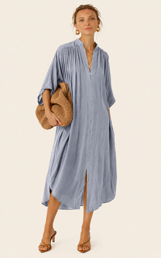 The Multiwear Shirt Dress - Bleu de Lune, Petite