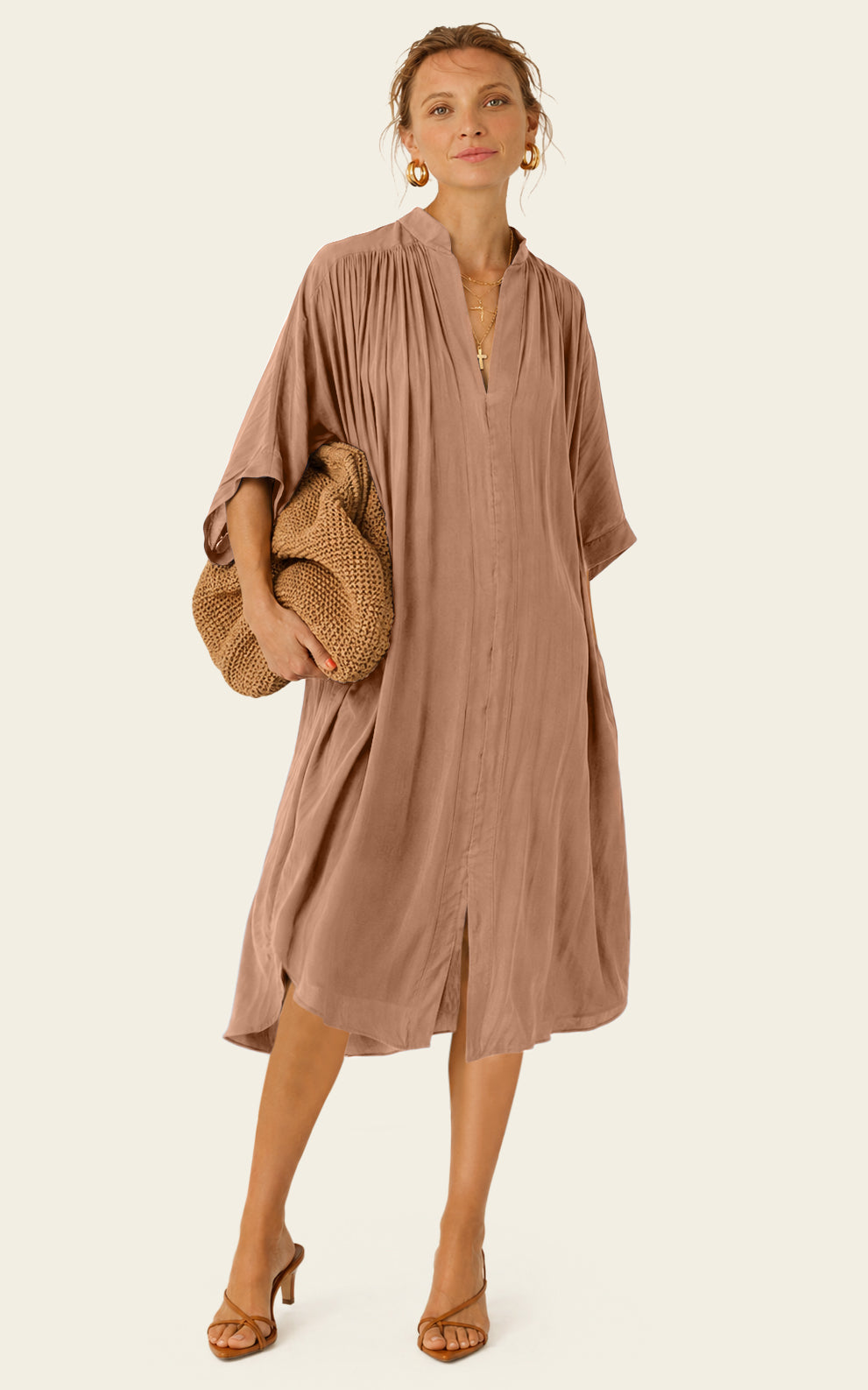The Multiwear Shirt Dress - Chai Chameau, Petite