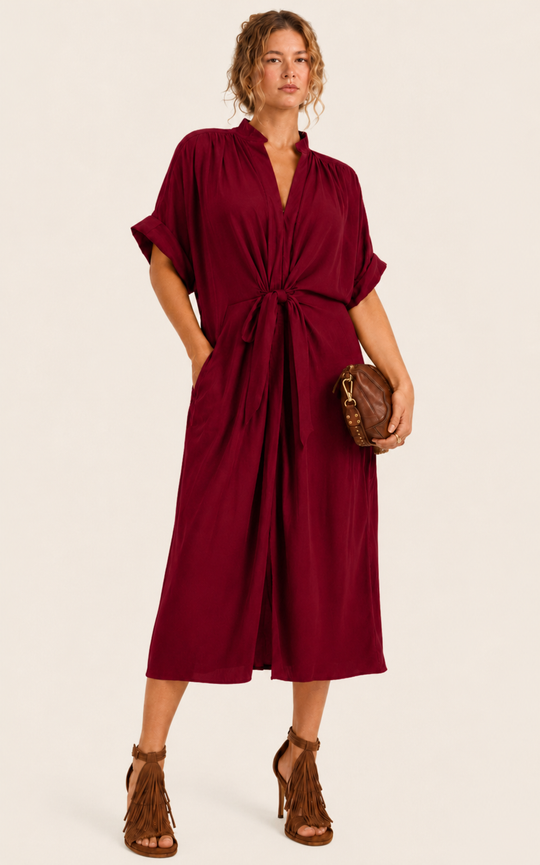 The Multiwear Shirt Dress - Blackberry, Midi