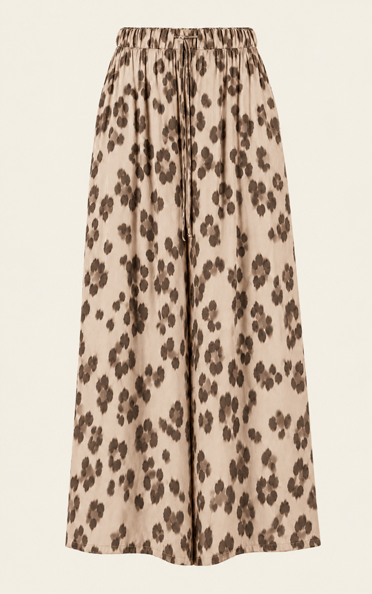 The Luxe Palazzo Pant - Snow Leopard