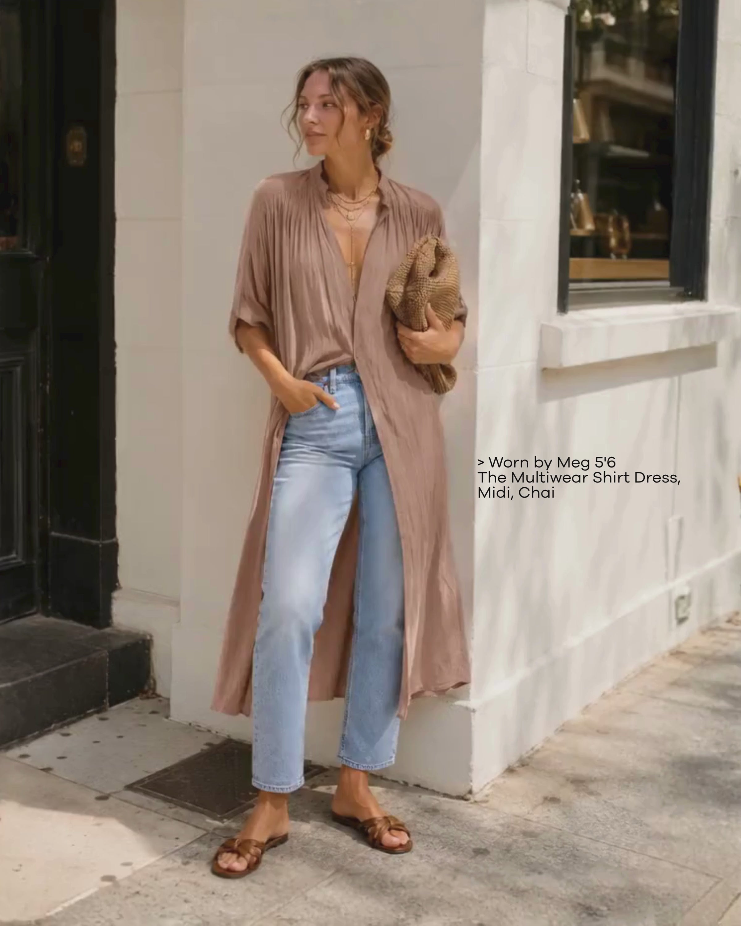 The Multiwear Shirt Dress - Chai Chameau, Midi