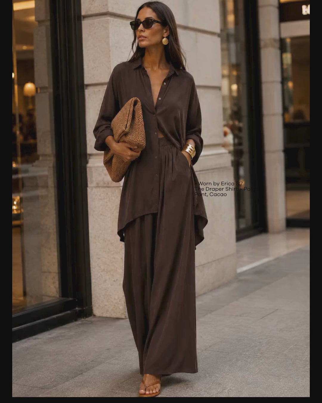 The Luxe Palazzo Pant - Cacao Noir