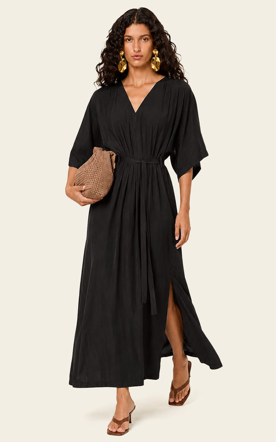 The Luxe Luna Maxi Kaftan - Black