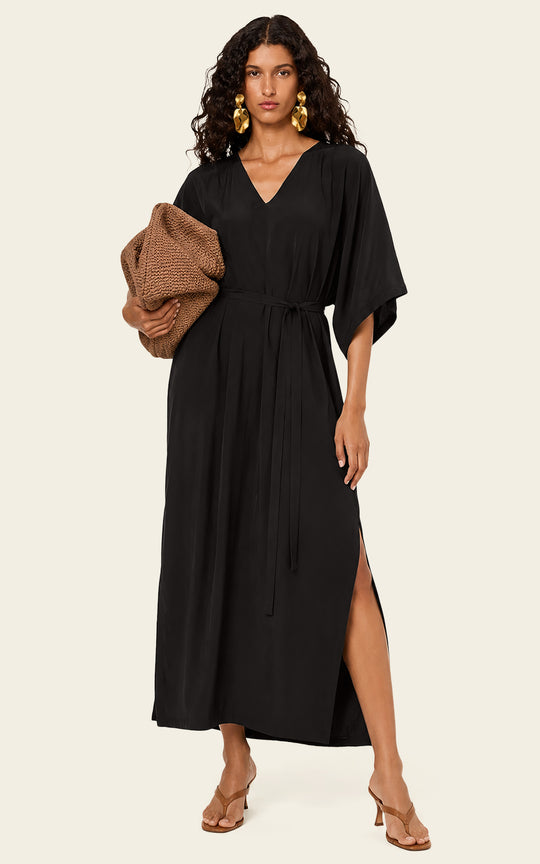 The Luxe Luna Maxi Kaftan - Black