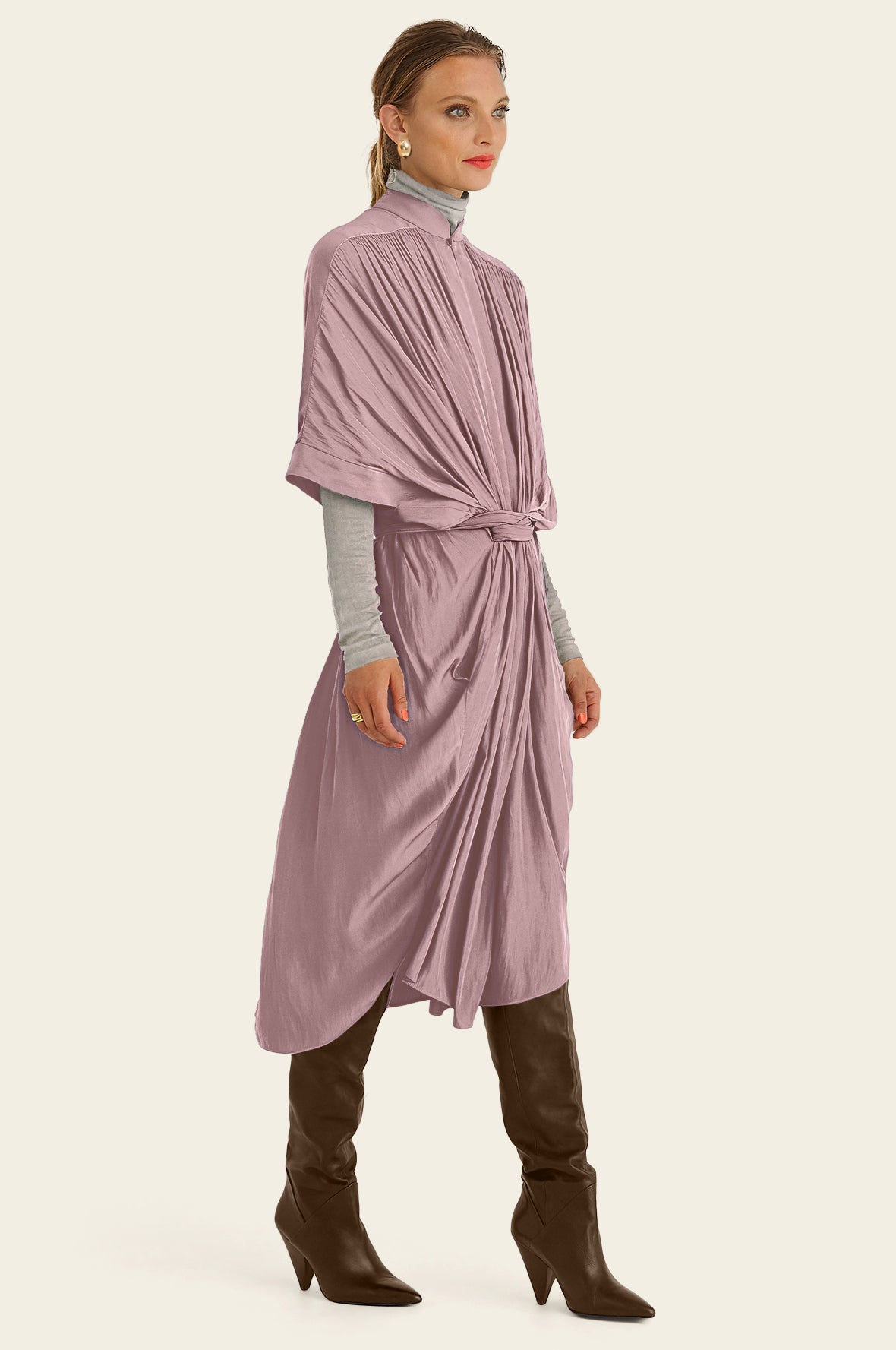 The Multiwear Shirt Dress - Mauve Maxime #9, Midi The Multiwear Shirt Dress - Mauve Maxime #9, Midi