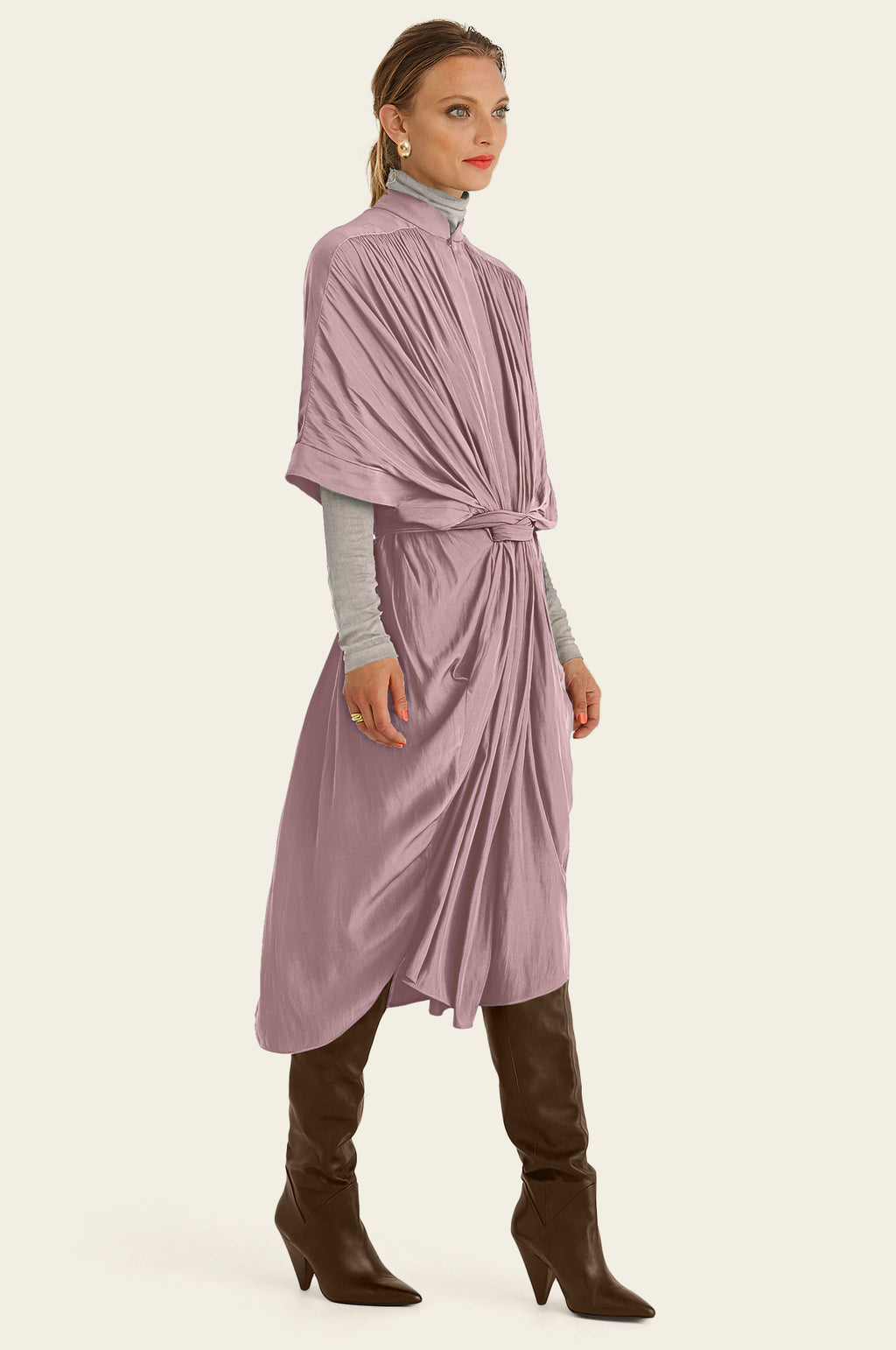 The Multiwear Shirt Dress - Mauve Maxime #9, Midi